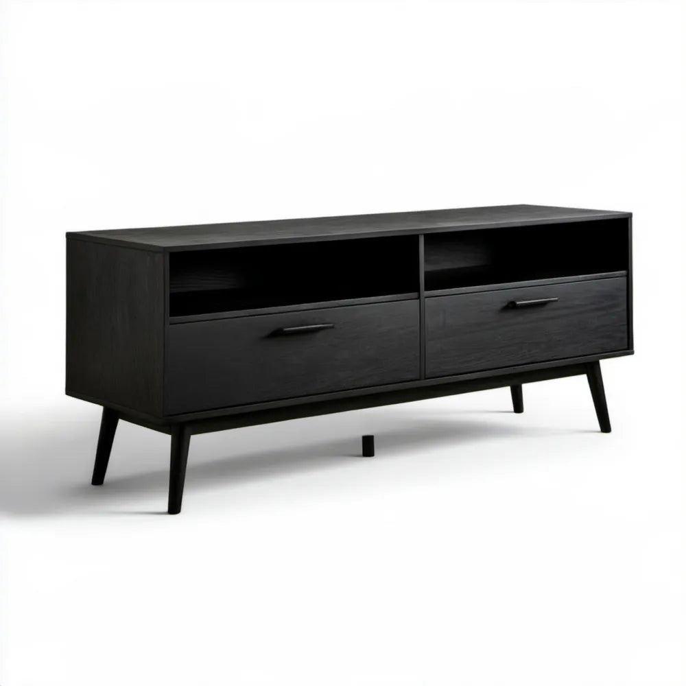 Czarna szafka RTV z MDF 160 x 40 x 55 cm