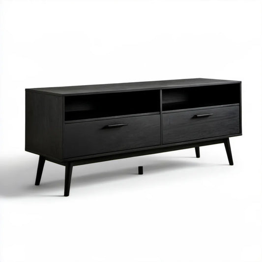 Czarna szafka RTV z MDF 160 x 40 x 55 cm