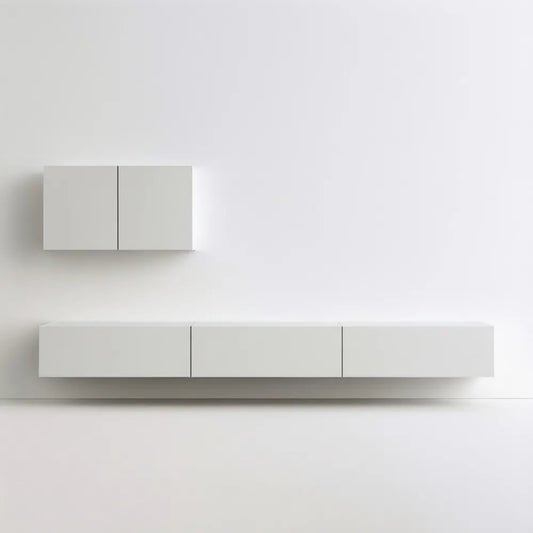 Biały zestaw wiszący 180 x 30 x 30 cm i 60 x 30 x 30 cm