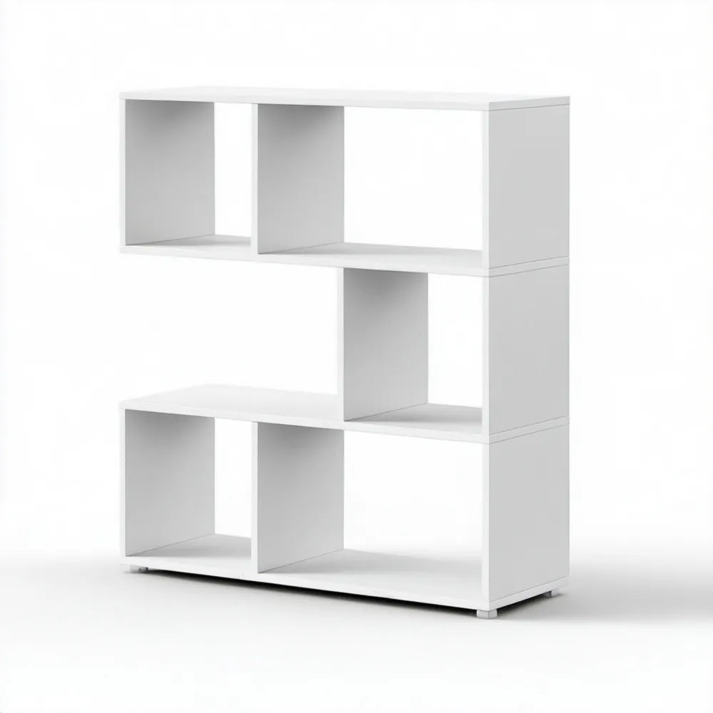 Biały regał z płyty wiórowej laminowanej 90 x 30 x 90 cm
